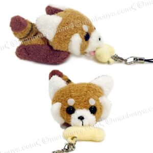 咬香蕉小熊貓毛絨手機掛繩