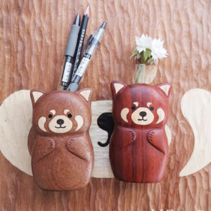 woodbear | 小熊貓手工迷你木筆筒