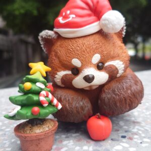 博物志 | 小熊貓聖誕手辦模型連磁石蘋果+聖誕樹